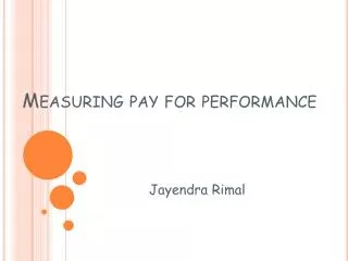 Measuring pay for performance