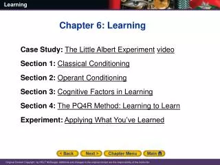 Chapter 6: Learning Case Study: The Little Albert Experiment video