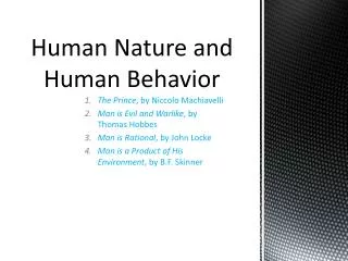human nature and human behavior