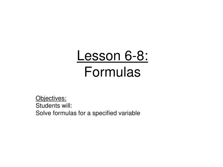 lesson 6 8 formulas