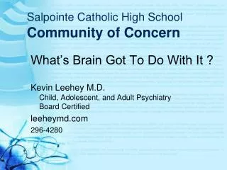 Salpointe Catholic High School Community of Concern