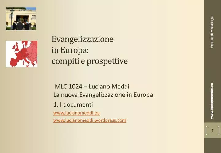 evangelizzazione in europa compiti e prospettive