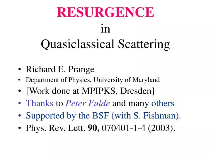 resurgence in quasiclassical scattering