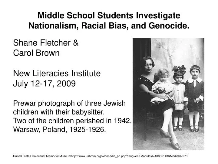 middle school students investigate nationalism racial bias and genocide