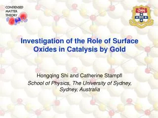 Hongqing Shi and Catherine Stampfl School of Physics, The University of Sydney, Sydney, Australia