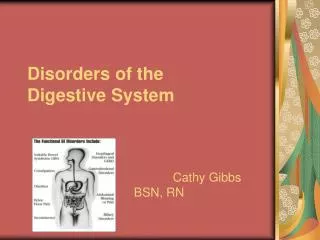 Disorders of the Digestive System