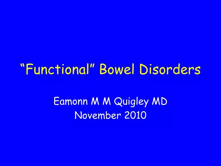 functional bowel disorders