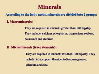 Minerals