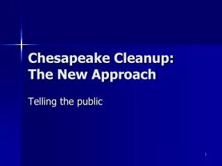 Chesapeake Cleanup: The New Approach
