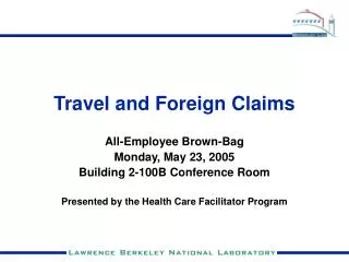 travel and foreign claims