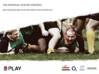 THE NATIONAL FACILITIES STRATEGY RIGHT REASONS, RIGHT FACILITIES, RIGHT PLACES, RIGHT WAY