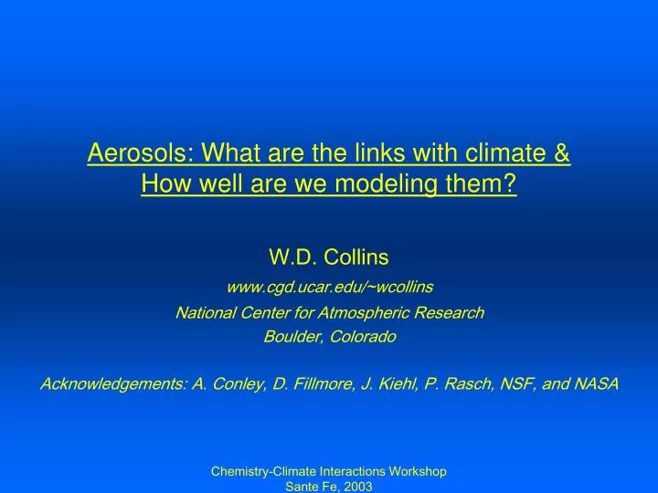 aerosols what are the links with climate how well are we modeling them