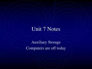 Unit 7 Notes