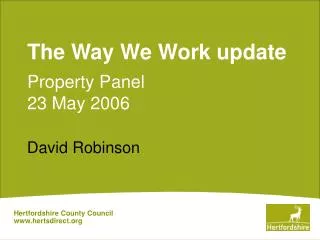 The Way We Work update Property Panel 23 May 2006