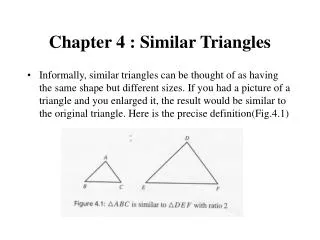 Chapter 4 : Similar Triangles