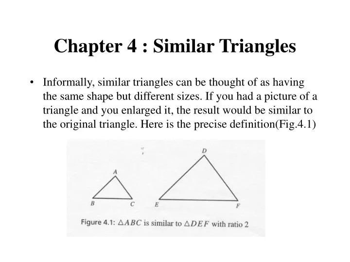 chapter 4 similar triangles