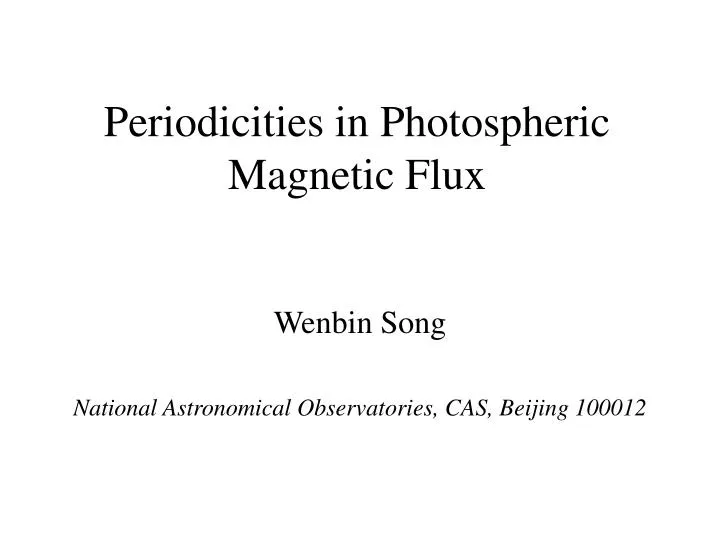 periodicities in photospheric magnetic flux