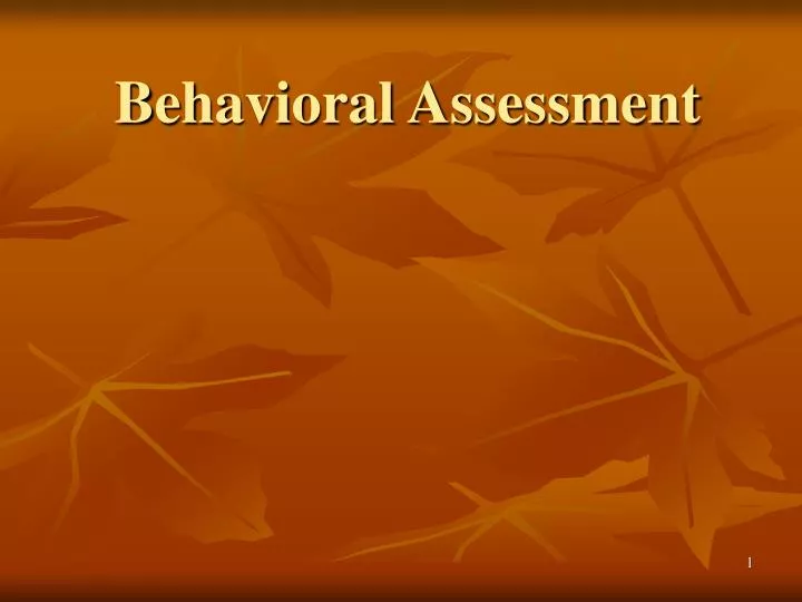 behavioral assessment