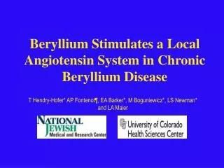 Beryllium Stimulates a Local Angiotensin System in Chronic Beryllium Disease