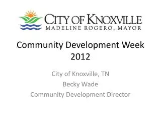 Community Development Week 2012