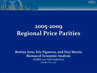 2005-2009 Regional Price Parities