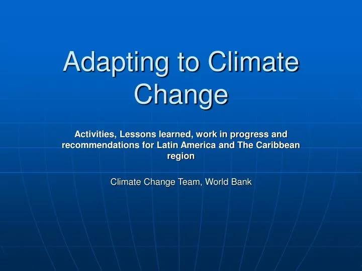 adapting to climate change