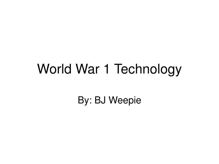 world war 1 technology