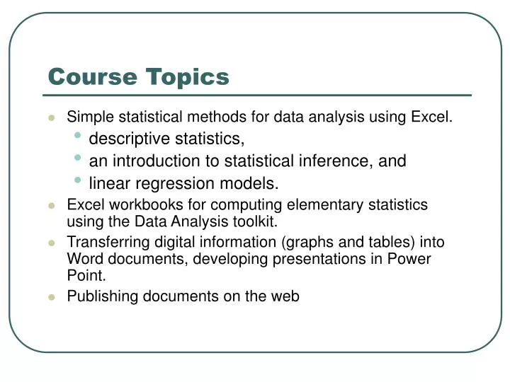 course topics