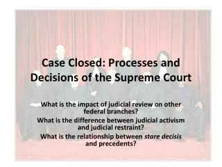 Case Closed: Processes and Decisions of the Supreme Court