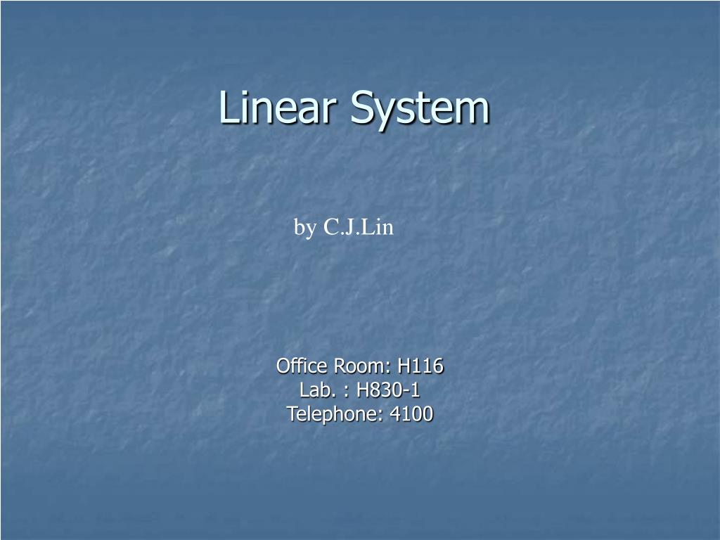 PPT - Linear System PowerPoint Presentation, free download - ID:3763824