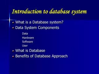 Introduction to database system