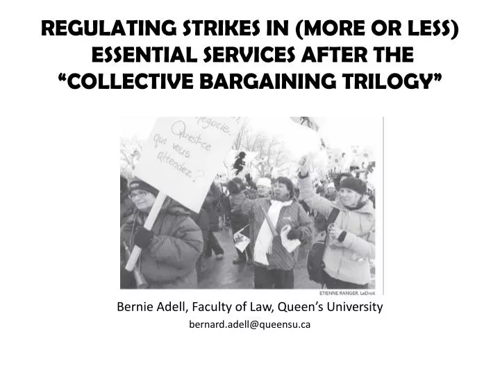 regulating strikes in more or less essential services after the collective bargaining trilogy