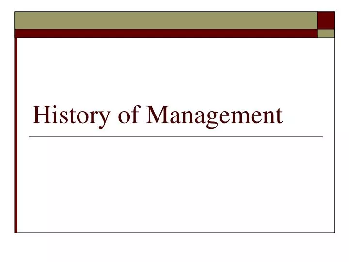 history of management