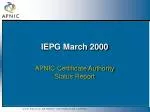Overview of APNIC Certificate Authority: Benefits, Costs, and Future Developments - slide 1