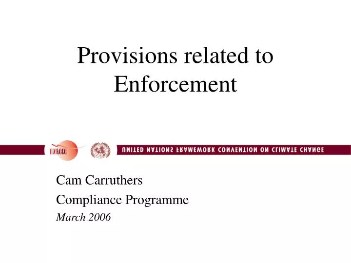 provisions related to enforcement