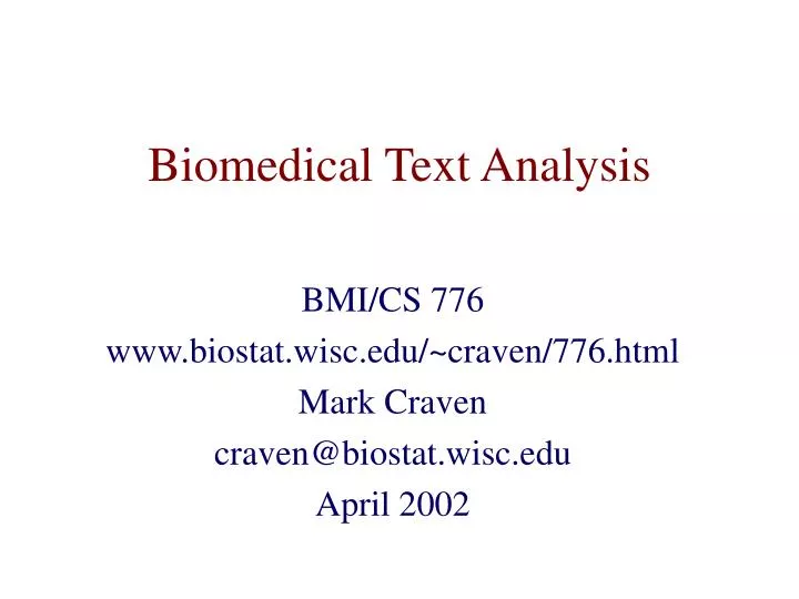 biomedical text analysis