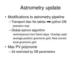 Astrometry update