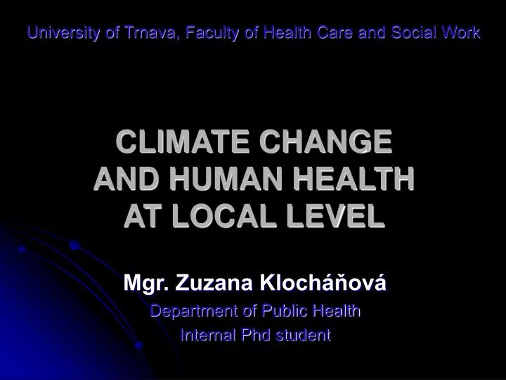 climate change and human health at local level