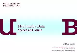 Multimedia Data Speech and Audio