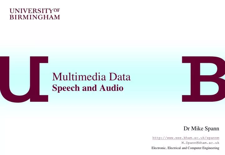 multimedia data speech and audio