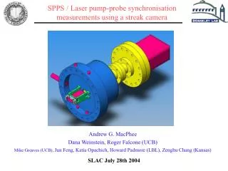 SPPS / Laser pump-probe synchronisation measurements using a streak camera