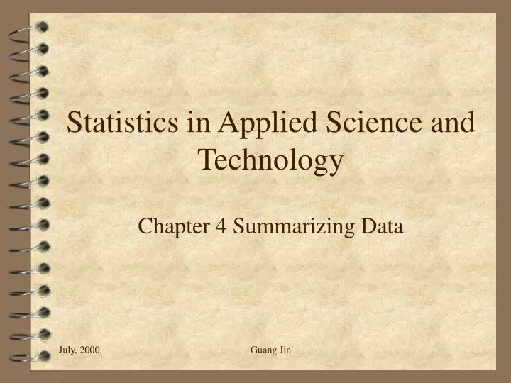 statistics in applied science and technology