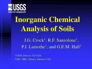 Inorganic Chemical Analysis of Soils