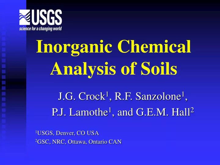 inorganic chemical analysis of soils