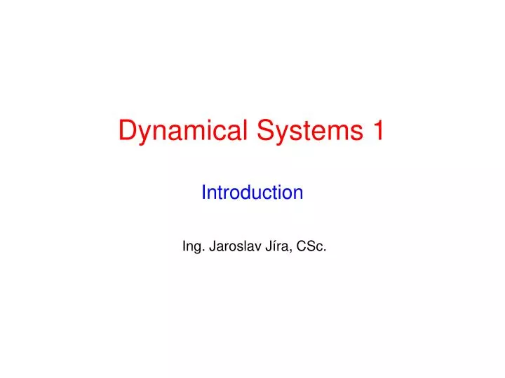 dynamical systems 1 introduction