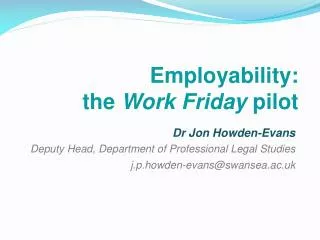 Employability: the Work Friday pilot