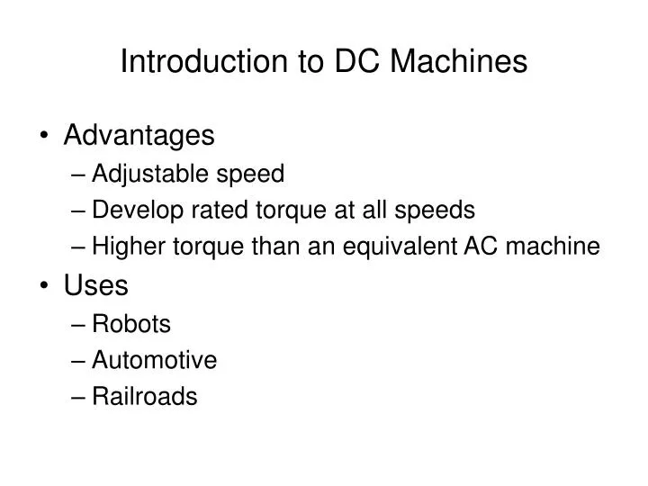 introduction to dc machines