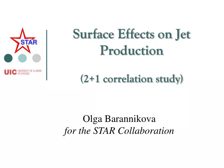 surface effects on jet production 2 1 correlation study