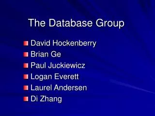 The Database Group