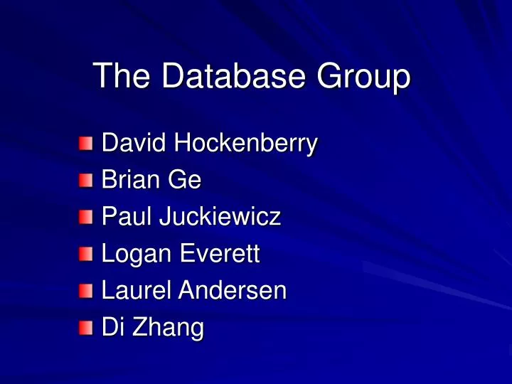 the database group